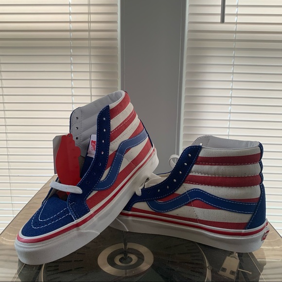 Vans Sk8-Hi 38 DX og blue of red stipe Sz 6.5 - Picture 4 of 10
